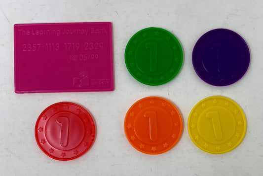 Shop & Learn Cash Register: Food Piece: 5 COINS AND PURPLE CREDIT CARD